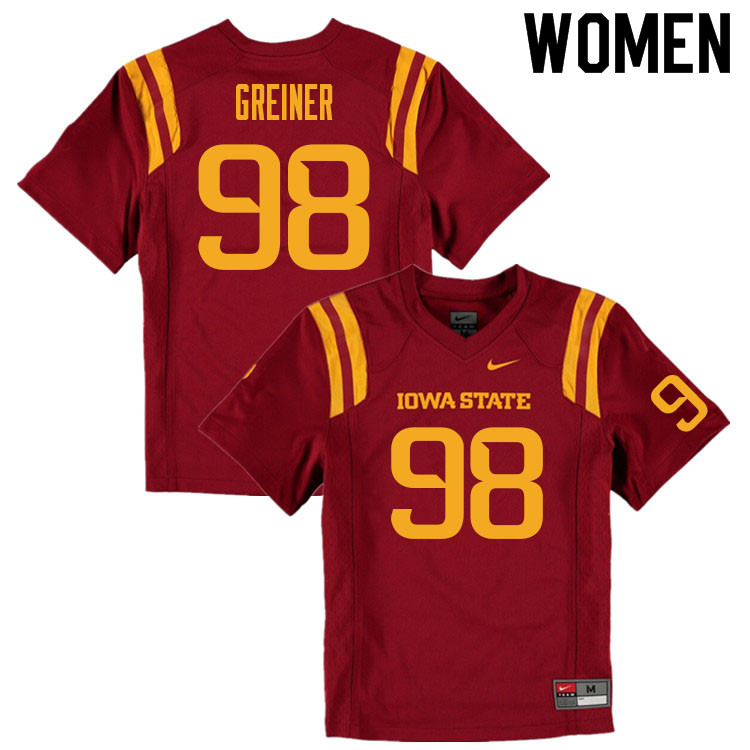 Women #98 Seth Greiner Iowa State Cyclones College Football Jerseys Sale-Cardinal - Click Image to Close